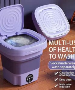Portable washing machine, foldable mini washing machine, deep cleaning, semi-automatic washing, suitable for underwear, baby clothes or small items, suitable for use in apartments, dormitories, camping and other places.